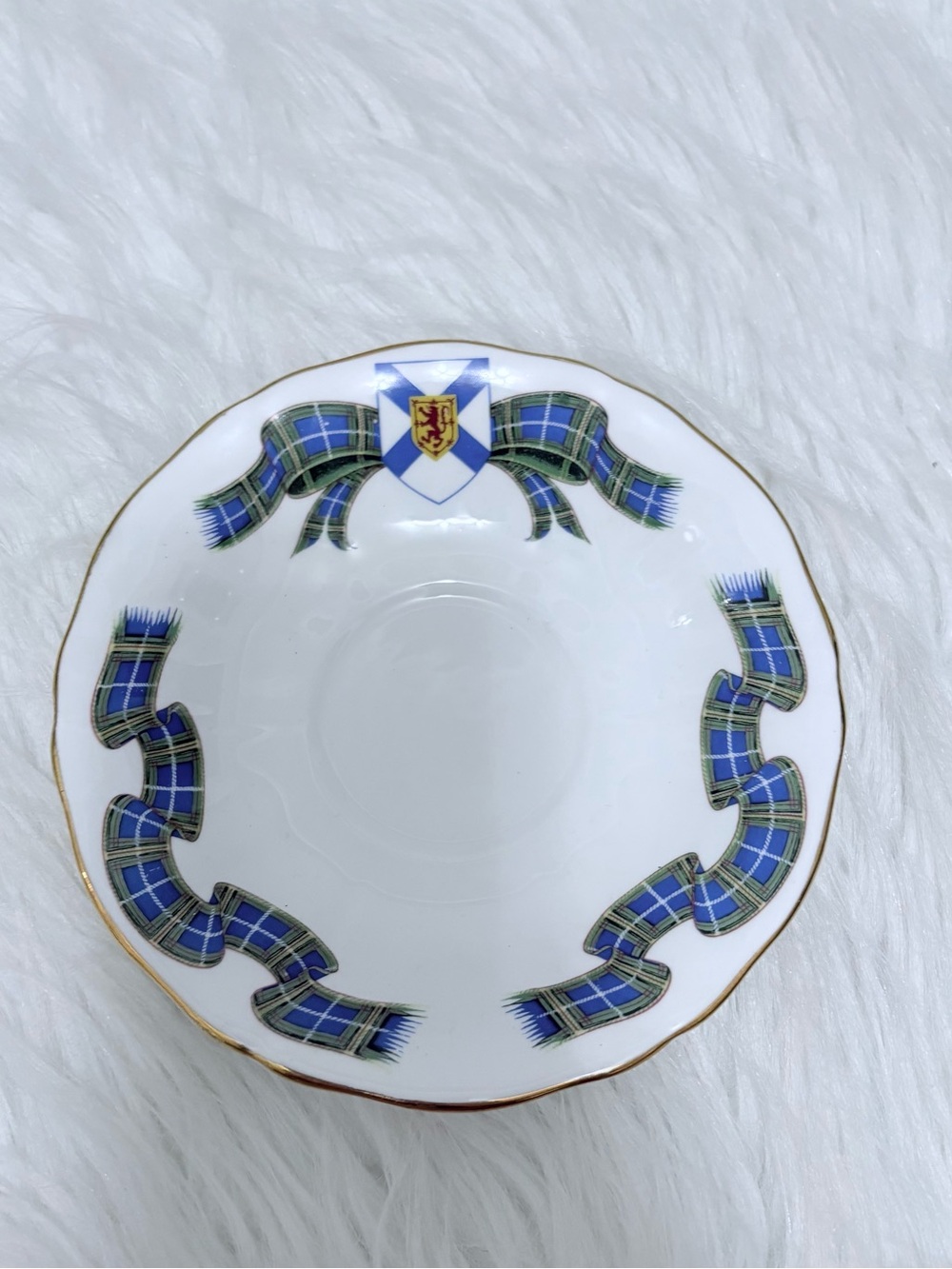 Adderley English Bone China Saucer Plate Nova Scotia Blue Tartan